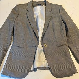H&M black/grey/white plaid blazer